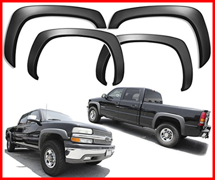 For 99-06 Silverado Sierra Matt Black Fender Flares Protector Set OE Style