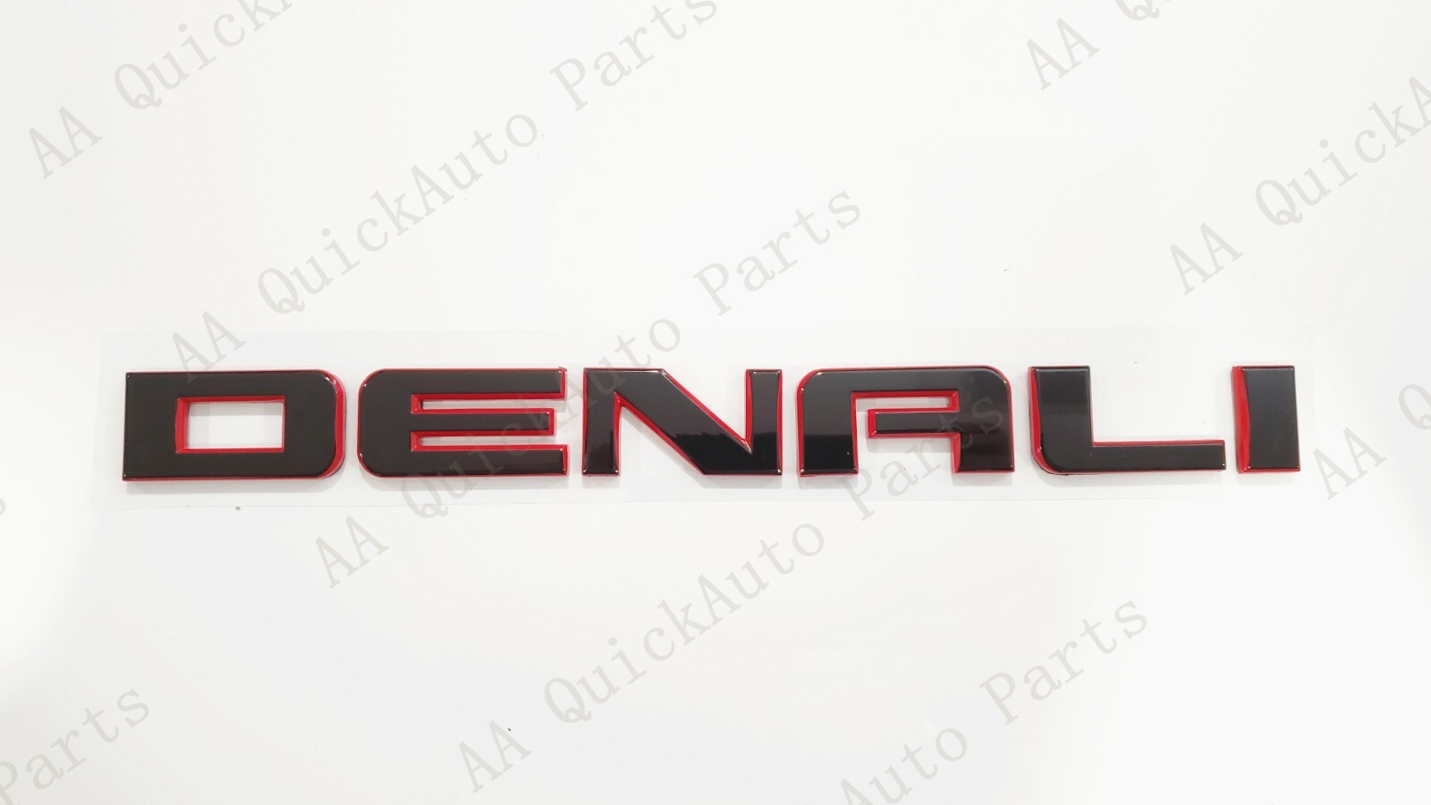 3PCS Set Gloss Black Red Denali Emblems Letters GMC Sierra 1500 2500HD YUKON