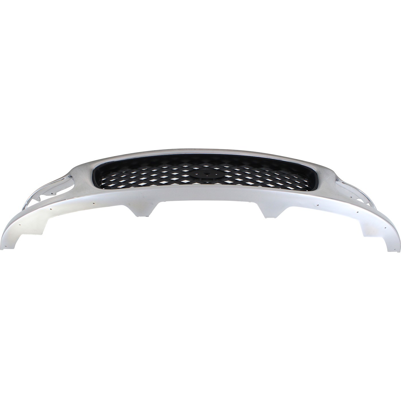Grille For 97-98 Ford F-150 F-250 Chrome Shell w/ Silver Insert Plastic