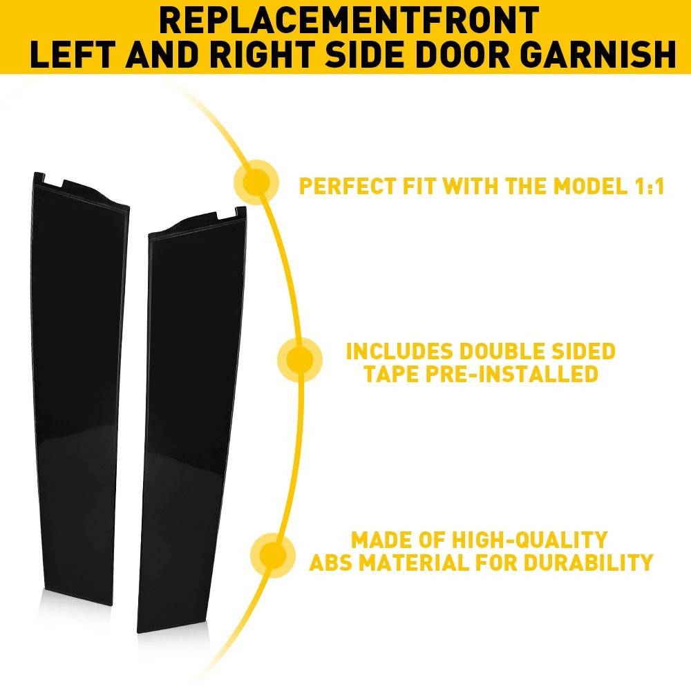 Black Rear Forward Rearward Door Applique Molding For Chevrolet Suburban Yukon