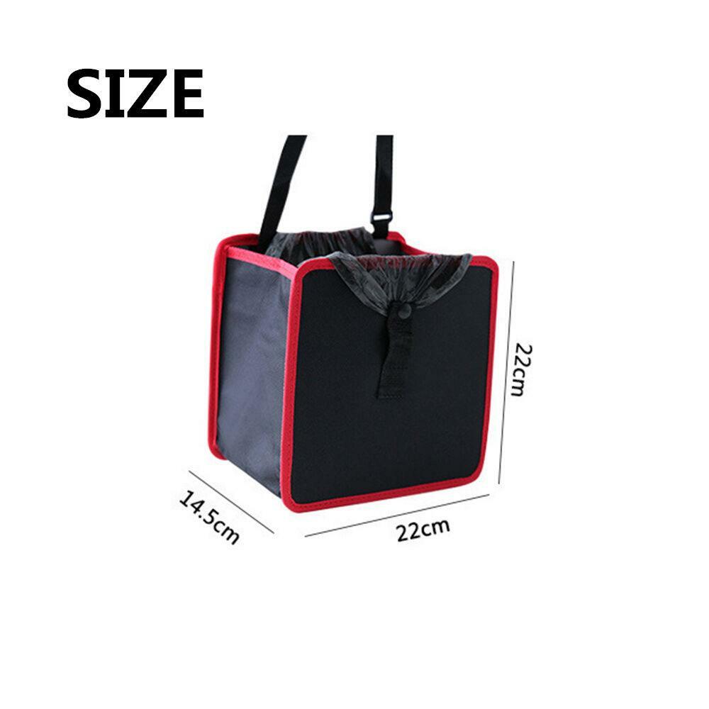 Car Trash Can Wastebasket Storage Box Travel Organizer Bag Fabric Easy Clean 1x