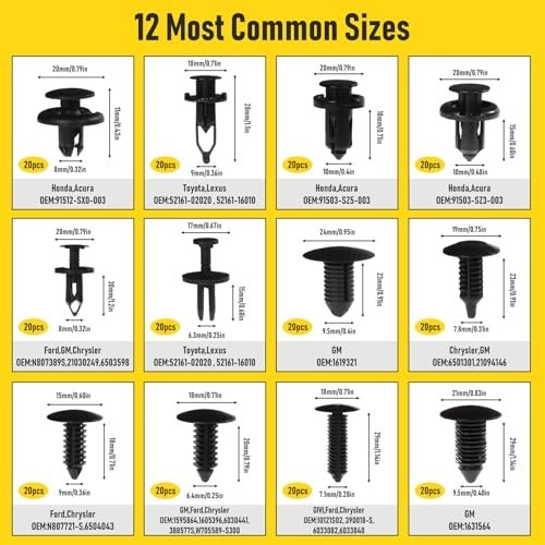 240PCS Car Bumper Clips Kit – Auto Plastic Rivets & Fasteners for Trim, Fender,