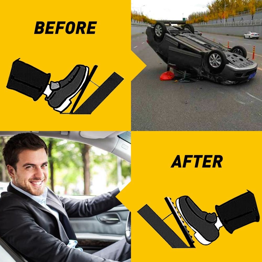 Silver Car Non-Slip Automatic Gas Brake Foot Pedal Pad Cover Set Universal EOA