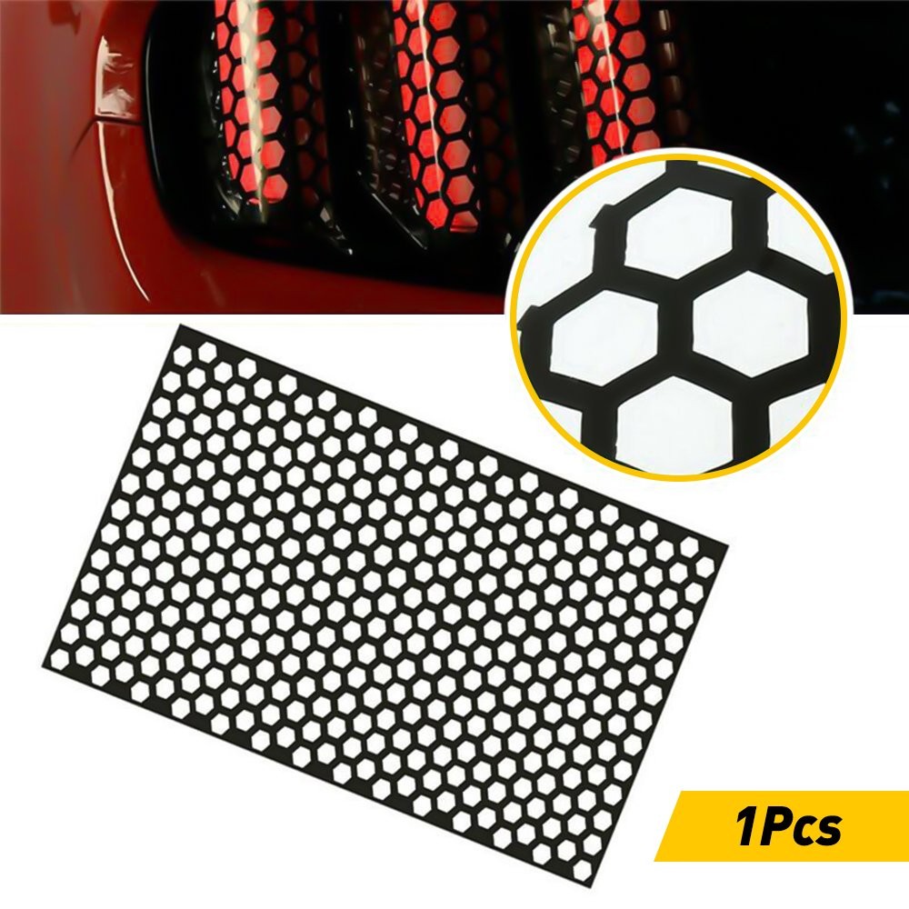 Car Tail Light Rear Taillight Black Decal Lamp Cover Universal Honeycomb Sticker