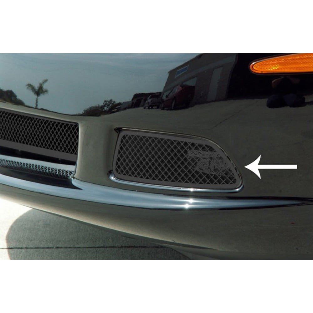 Black Powder Coated Laser Mesh Driving Light Covers for 2005-2013 Chevy Corvette