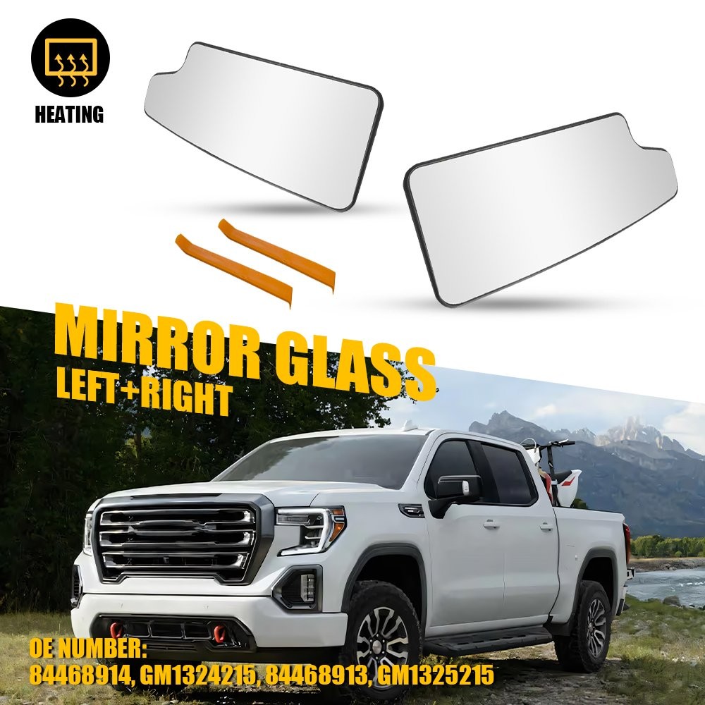 Lower Mirror Glass Left+Right For 2020-21 GMC Sierra 1500 2500 HD 3500 HD 1-5SET