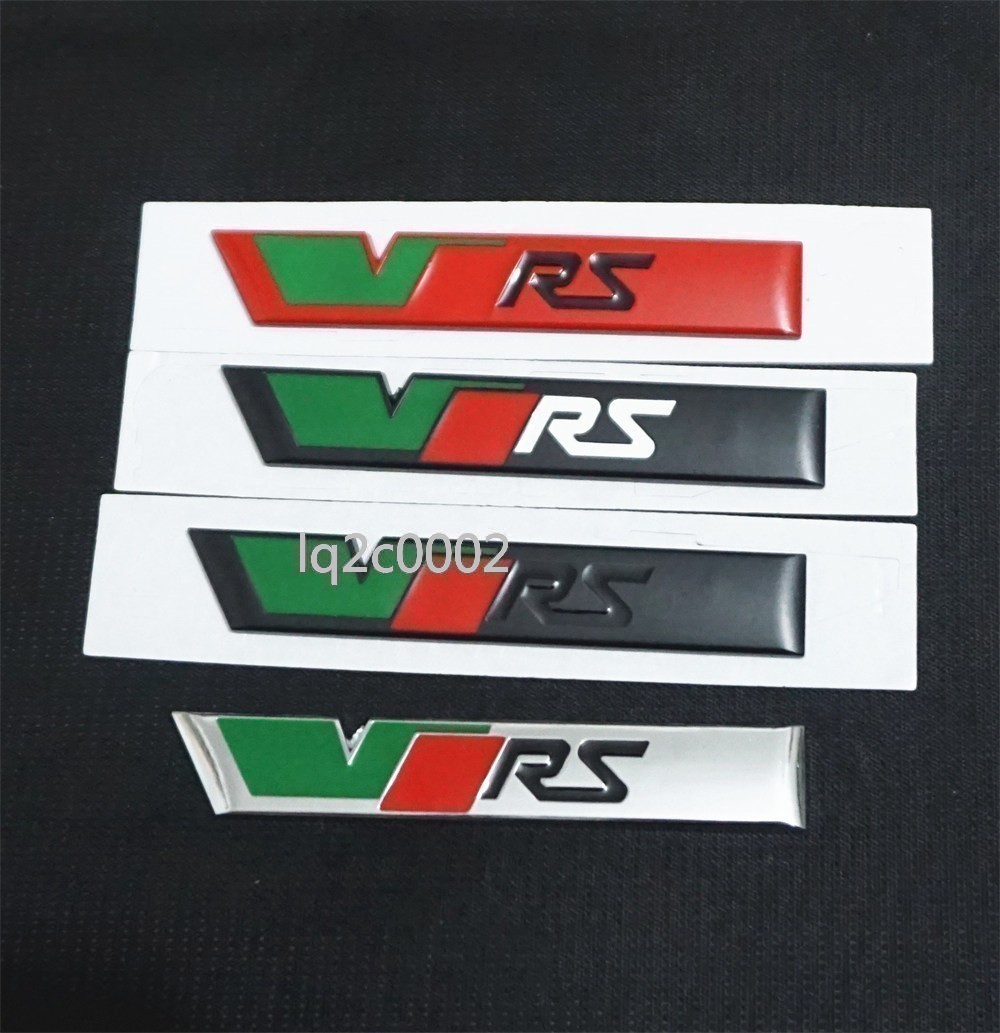1x Silver Blue Chrome RS Metal Front Grille Emblem Badge Sport Racing Engine Car