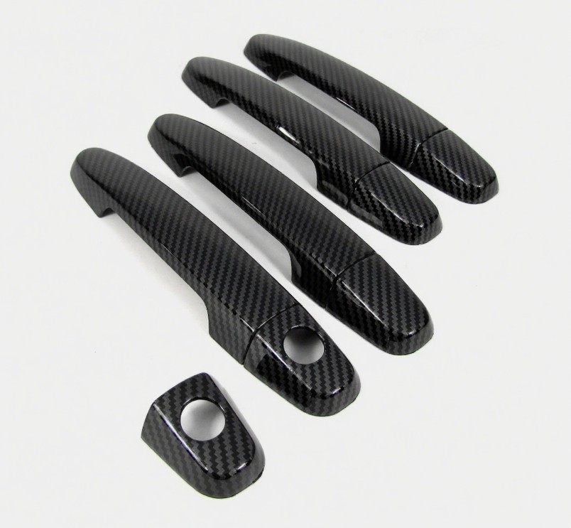 Glossy Carbon Fiber Side Door Handle Covers Trims For 2003-2013 Toyota Corolla