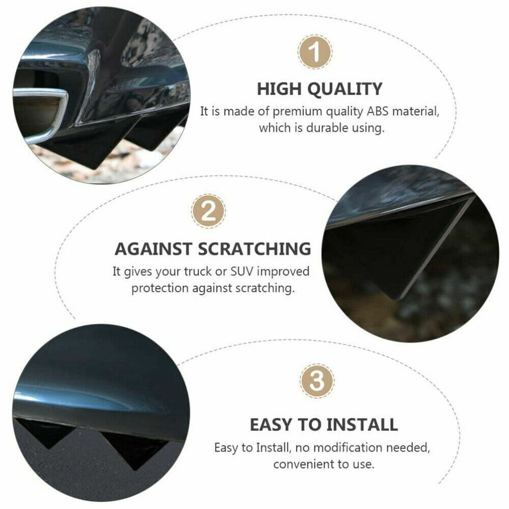 4Pcs Car Rear Bumper Lip Diffuser Fin Trim Bumper Shark Fin Spoiler Universal