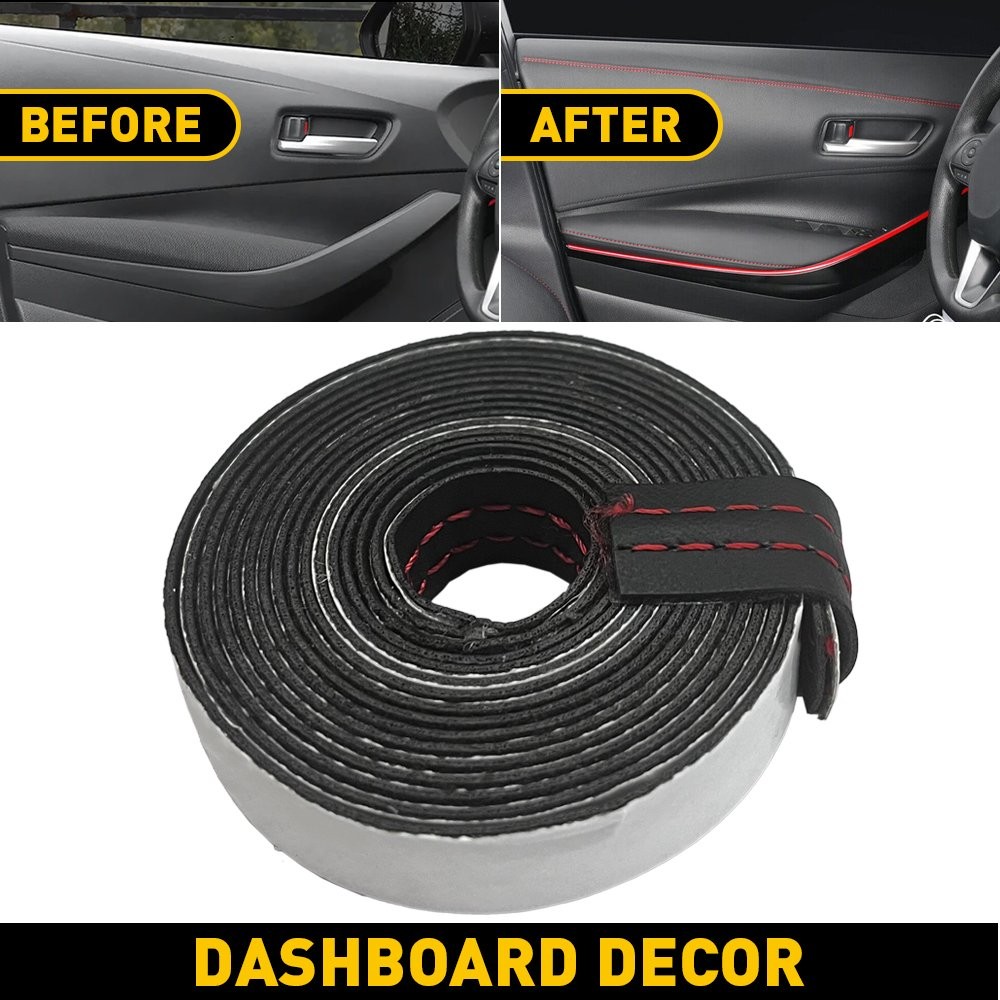 2M PU Leather Dashboard Car Strip Decor Moulding Sticker Line Trim Accessories