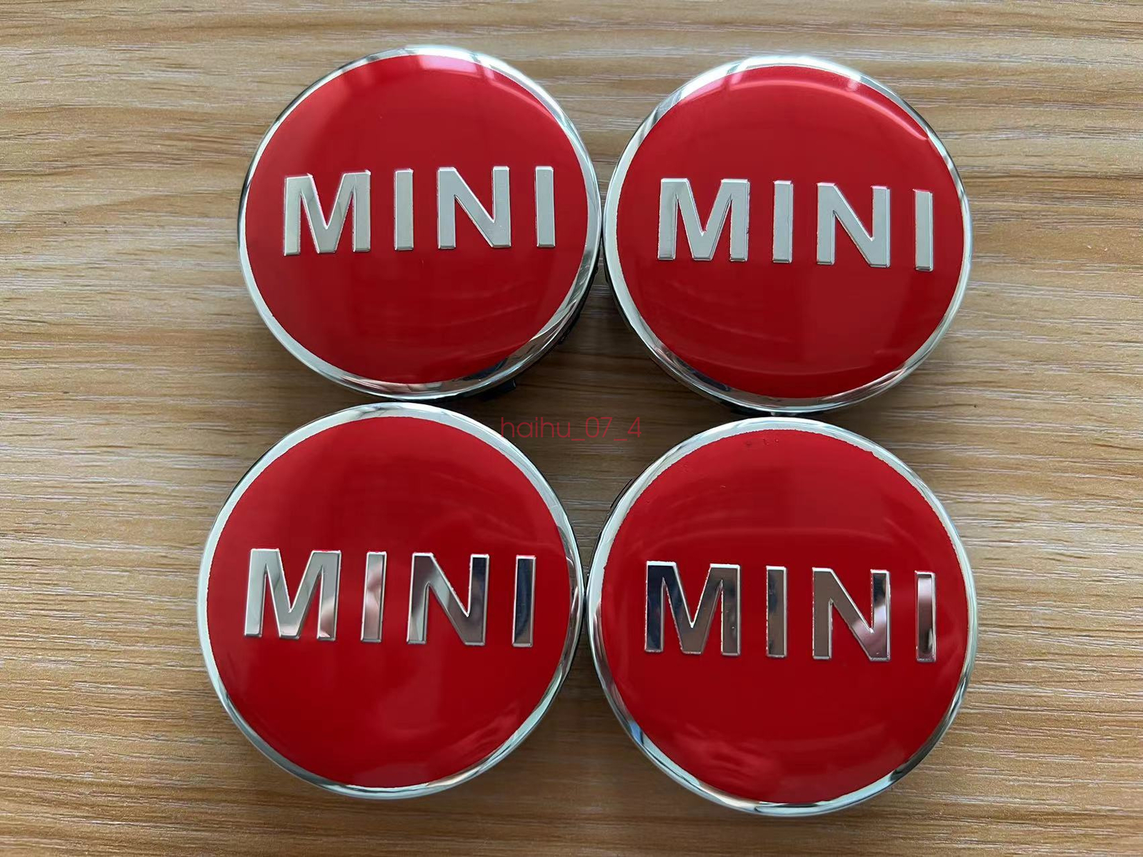 4PC FOR MINI ALLOY WHEEL CENTRE HUB CAPS BADGE RED 56mm COOPER ONE S (4pcs)