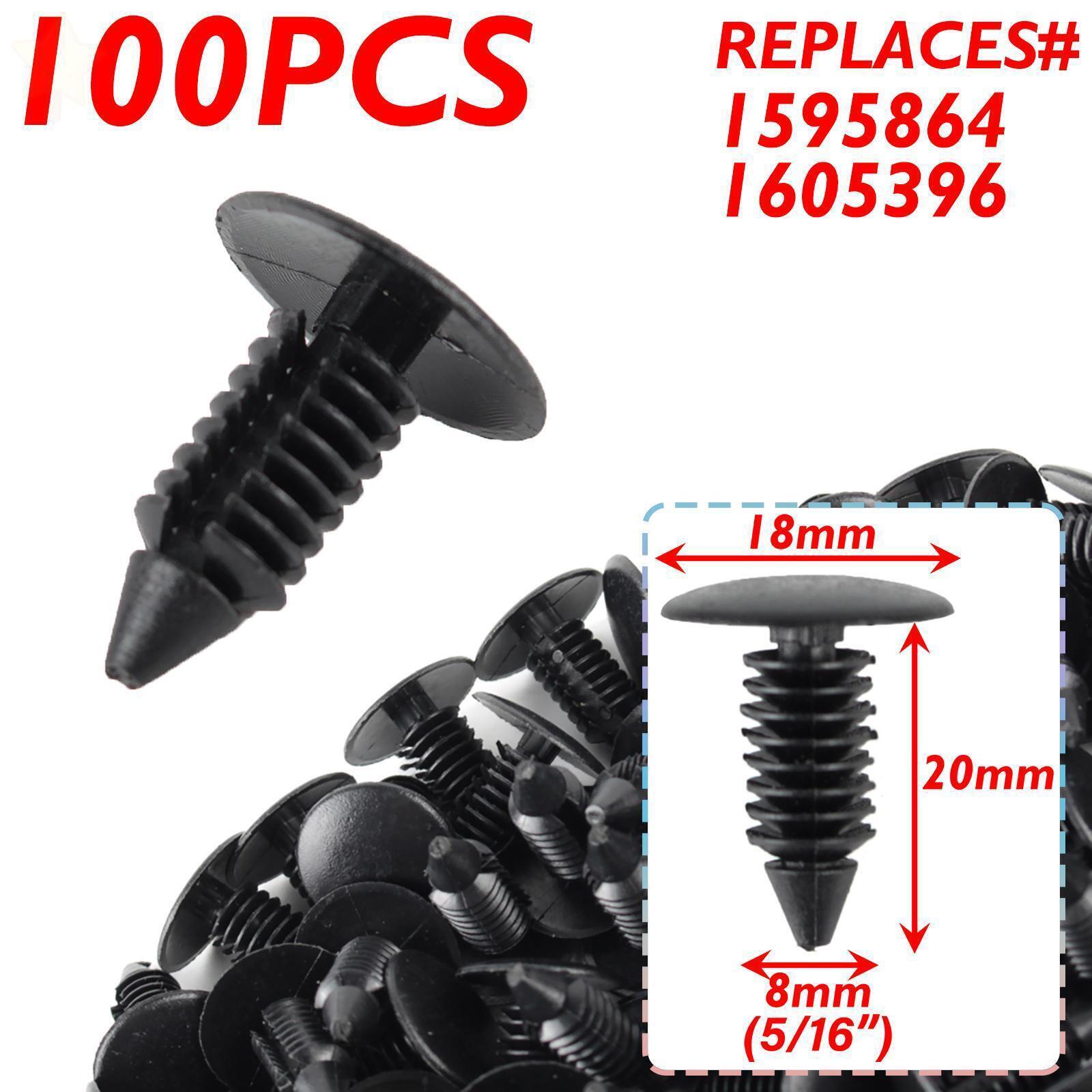 100 Auto Fastener Fit 1/4″ Hole X-Mas Tree Push Type Clip Bumper Fender Retainer