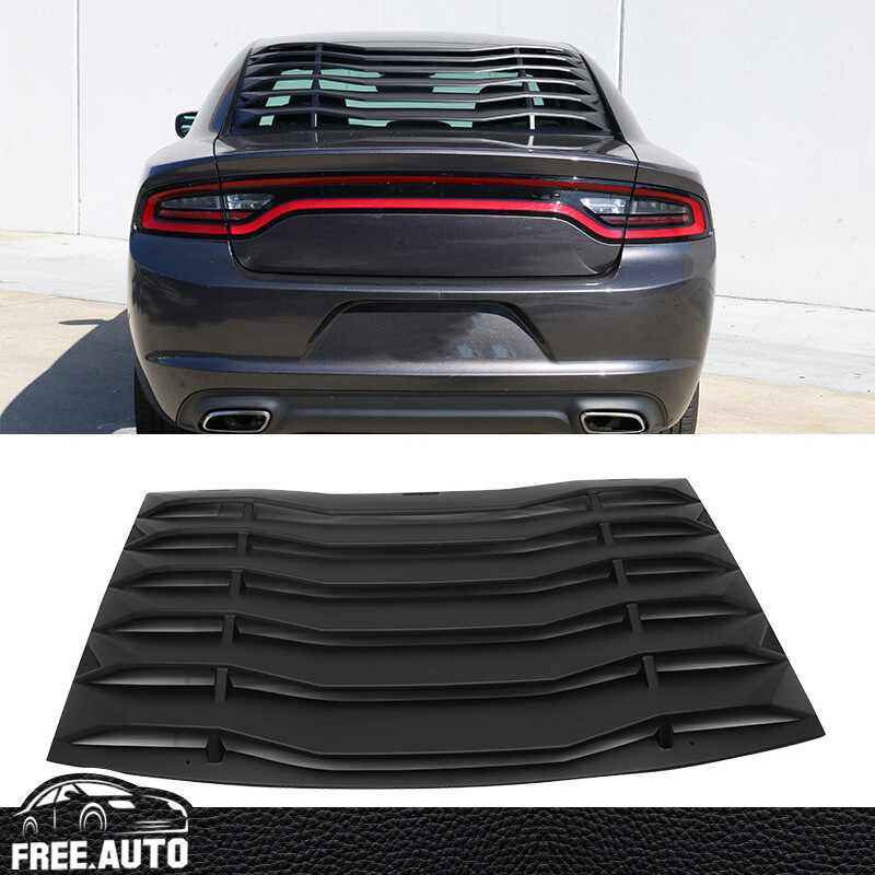 Rear Window Louver Fits 11-23 Dodge Charger Ikon Style Unpainted Black