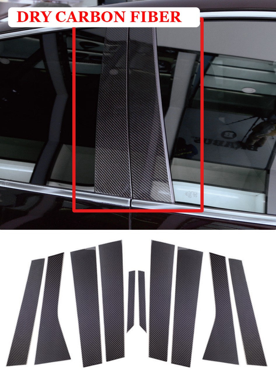 Dry Carbon Fiber Window Column Exterior B-pillar Cover Tim For Cayenne 2015-2017
