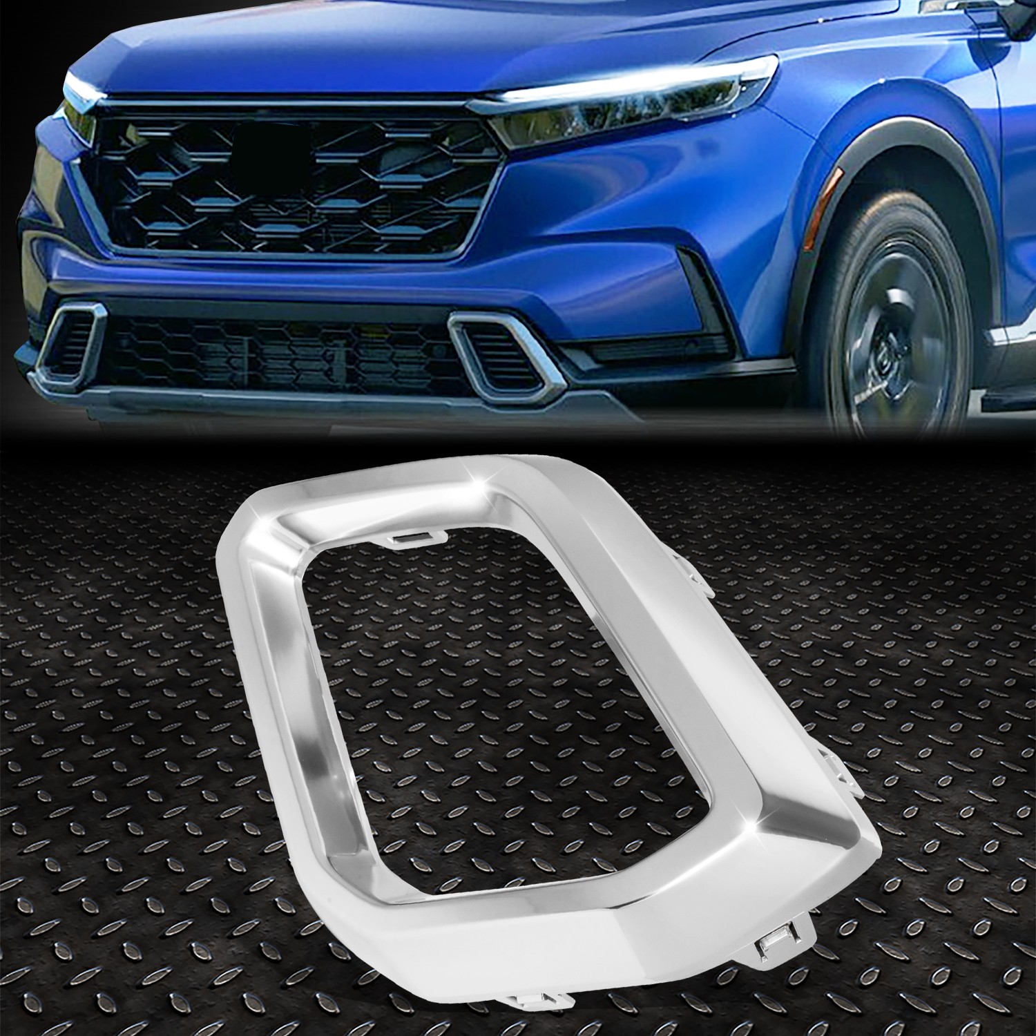For 23-25 Honda CRV Front Driver Left Side Bumper Grille Bezel Trim Satin Chrome