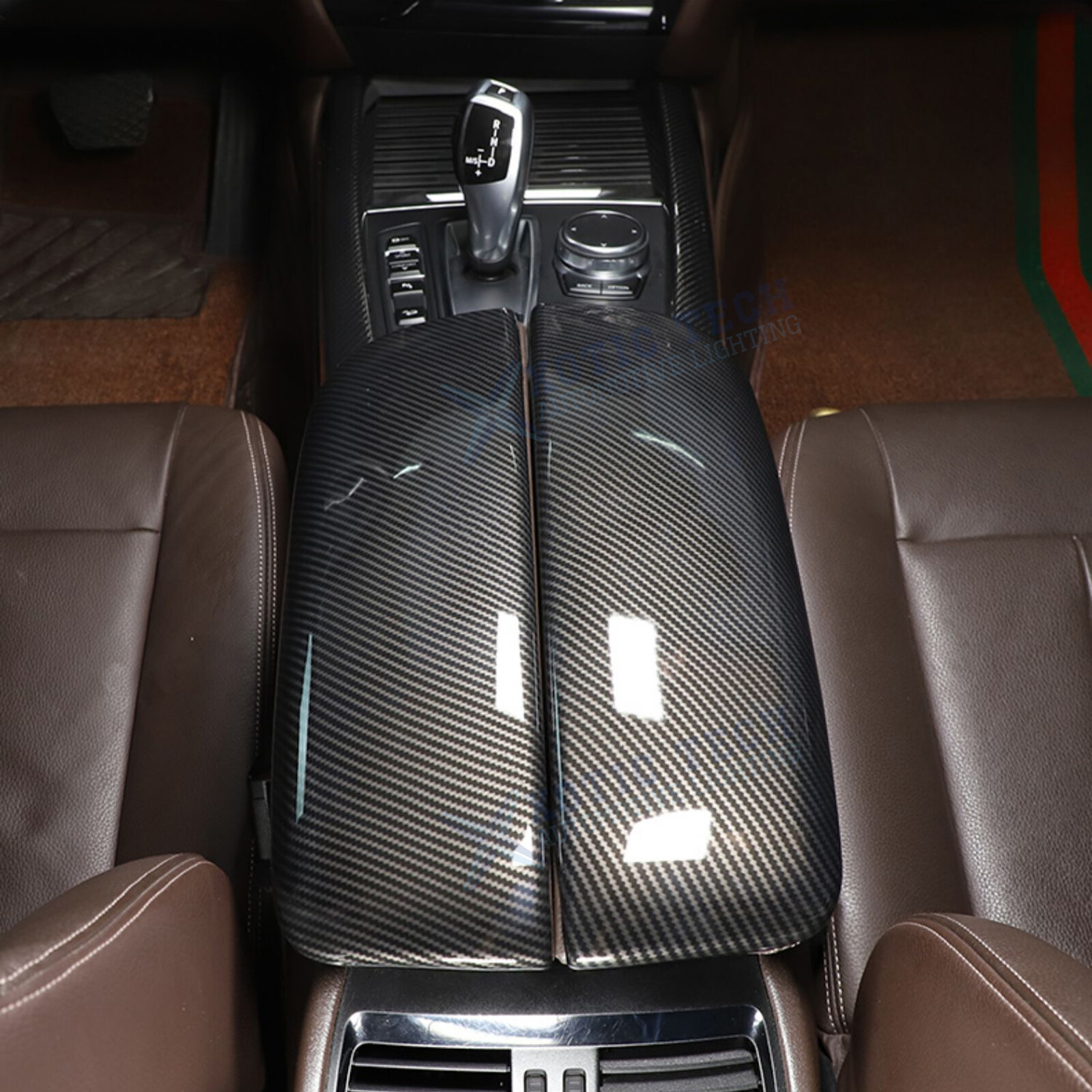 For BMW X5 X6 F15 F16 Carbon Fiber Color Car Interior Center Armrest Box Cover
