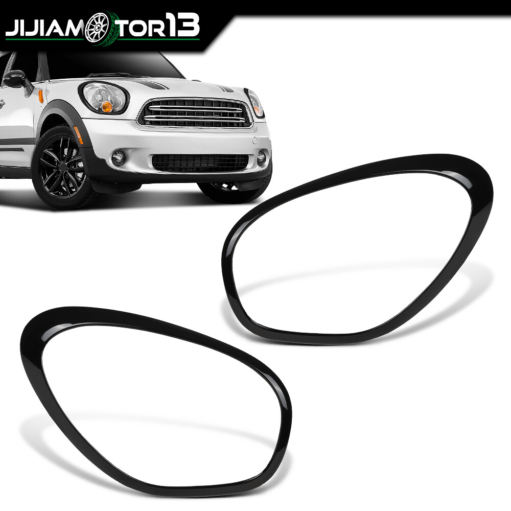Pair Headlight Bezels Trim Ring Left Right Side Fit For Mini Cooper 2011-2016
