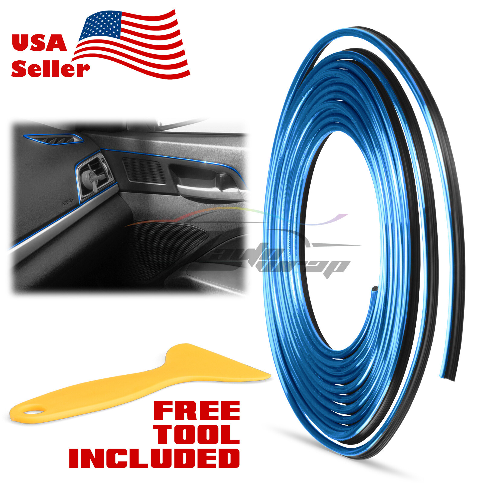 16FT Blue Car Molding Trim Rubber Seal Strip Scratch Protector Guard Decal