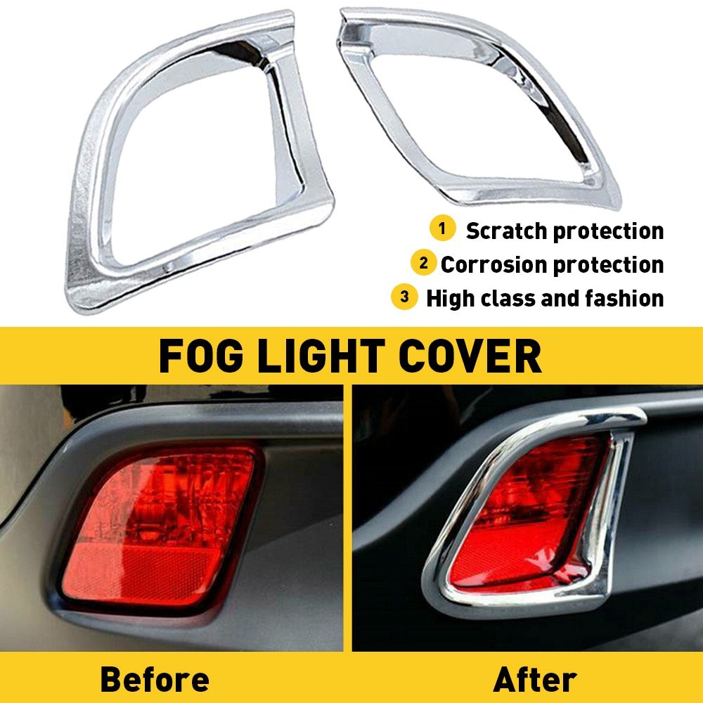 Fog Light Lamp Chrome Trim Cover Bezel LH & RH For 2014-2019 Toyota Highlander E