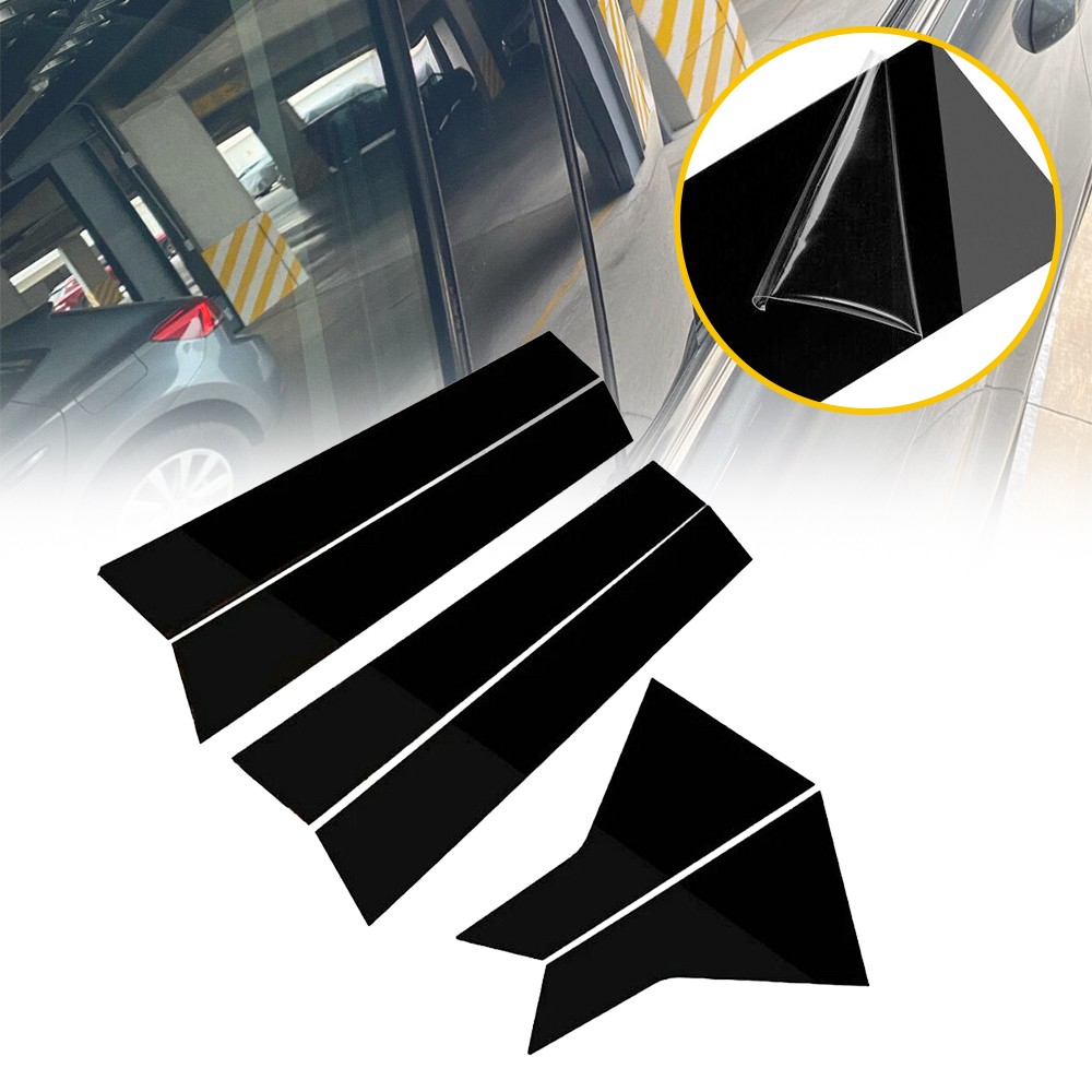 For 2022 Honda Civic 11th Glossy Black Pillar Post Door Trim Car Auto Accessory