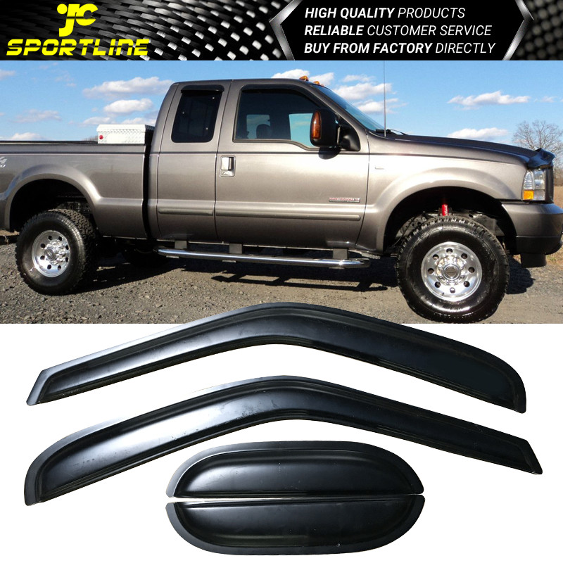 Fits 97-03 Ford F150 F250 Extended Cab Acrylic Window Visors 4Pcs Set