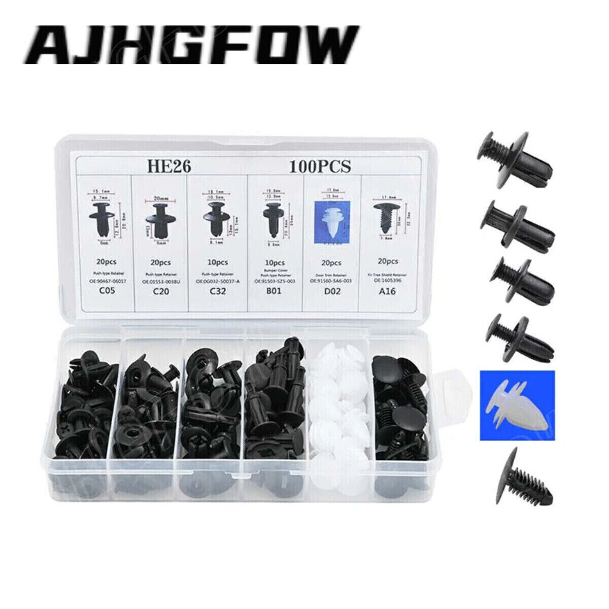 Retainer Clips Body Bumper Rivet Retainer Trim Molding Push Pin clip Assortments