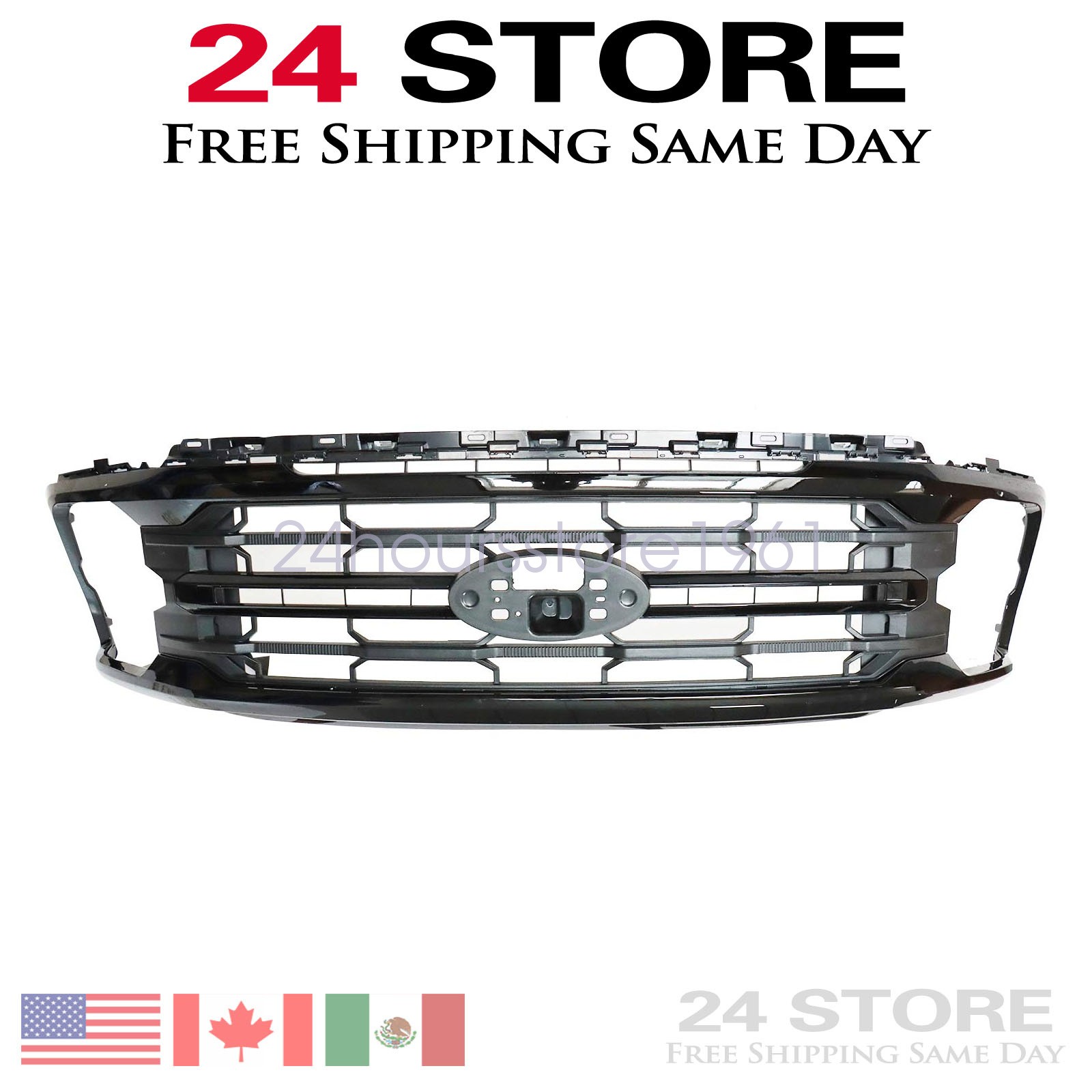 Front Bumper Upper Main Grille Insert For 2024-2025 Ford F-150 XL XLT STX Tremor