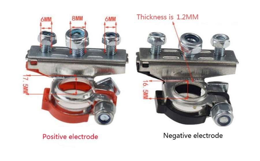 Pair Car Battery Terminal Quick Connector Cable Clamp Clips Positive Negative