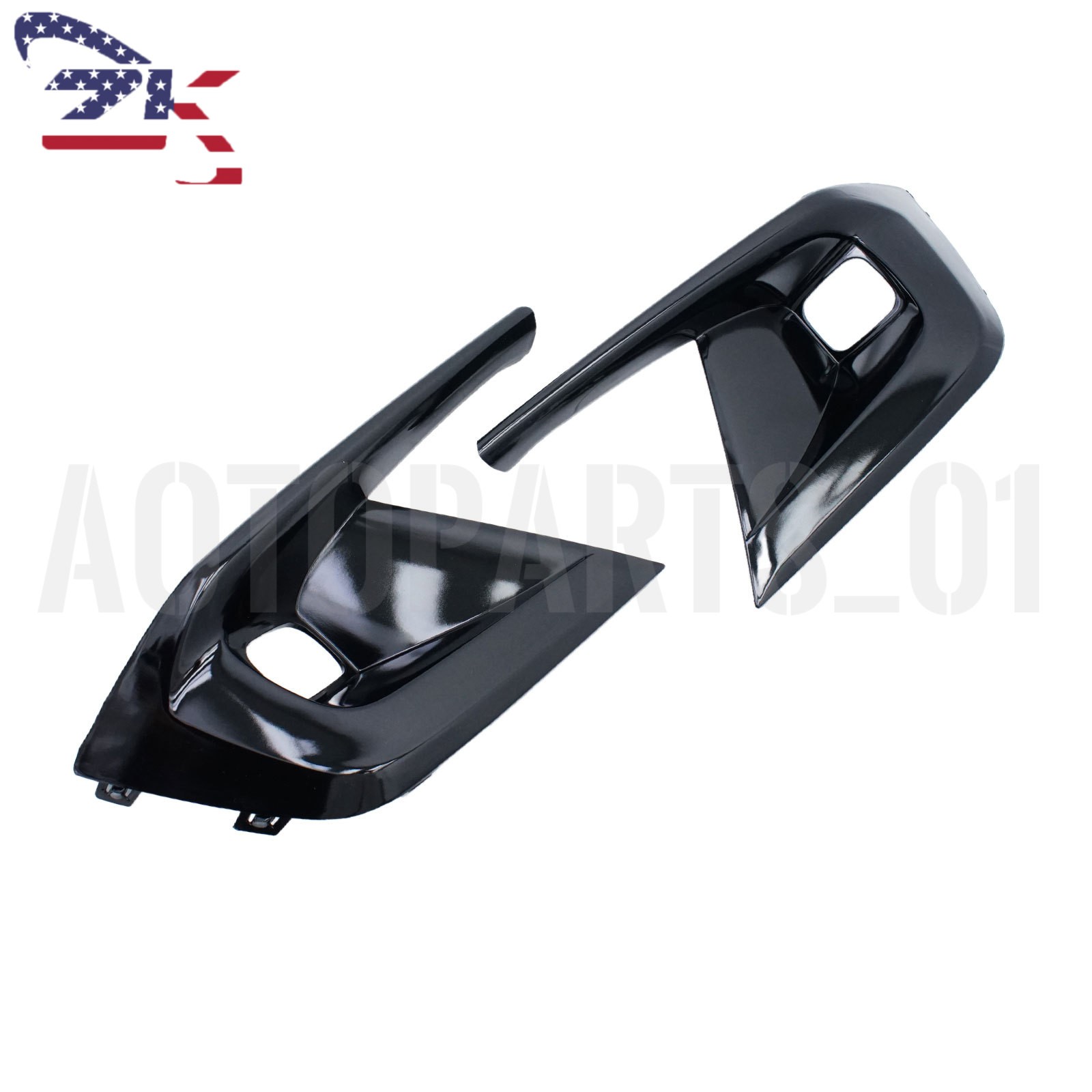 For 2022-2024 Honda Civic JDM Gloss Black Fog Light Lamp Bezel Cover LH RH