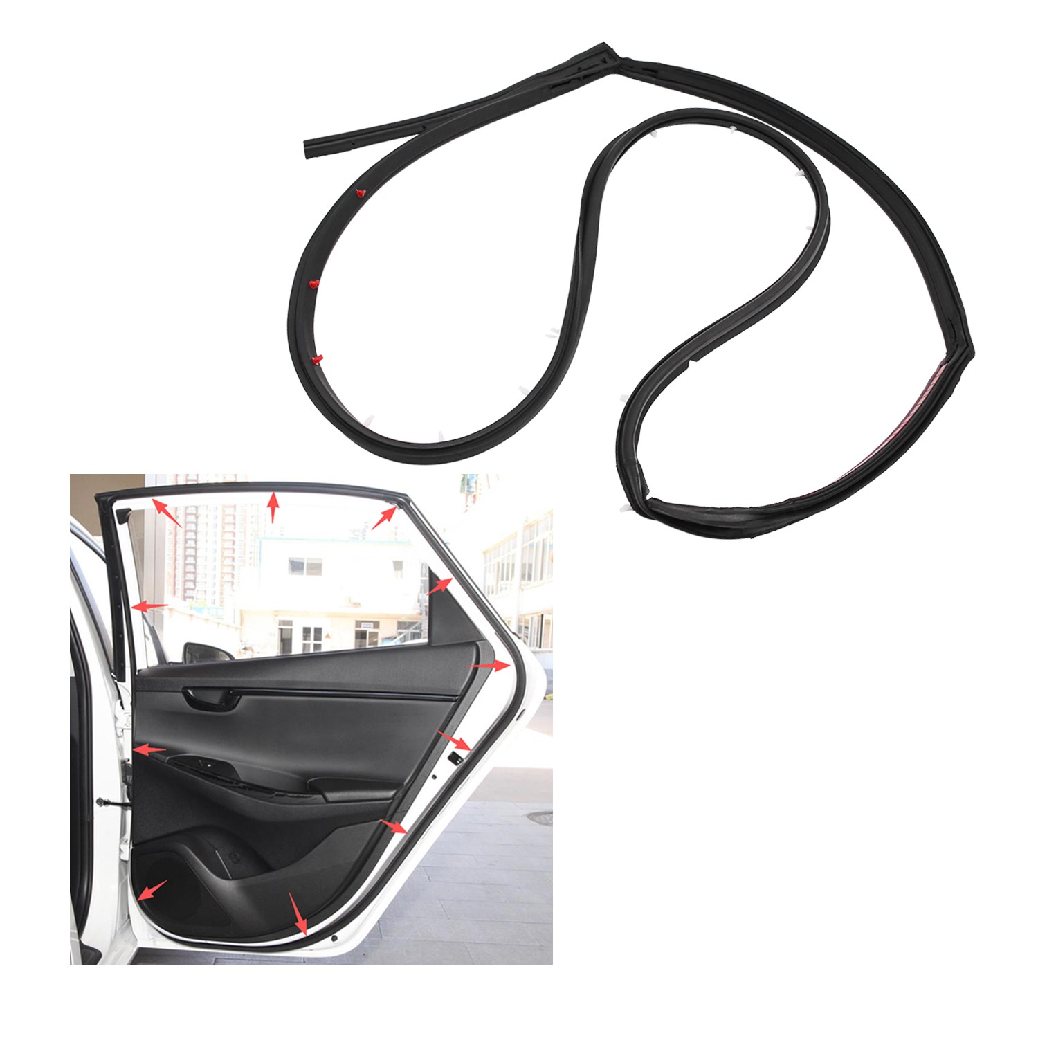 Replacement Door Rubber Seal Weatherstrip Rear L & R for Nissan SENTRA 2013-2019