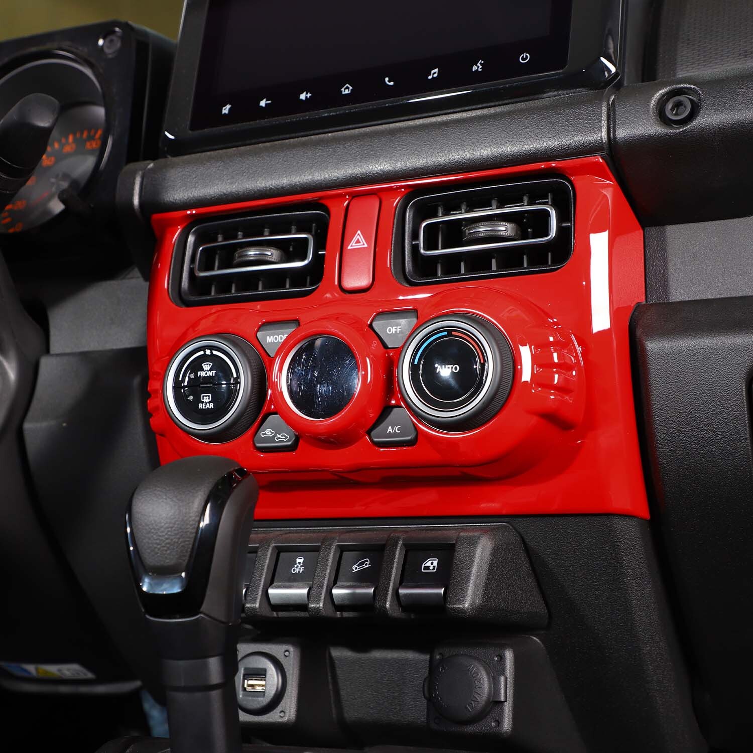 Red Interior Center Console CD Panel Trim Cover For SUZUKI Jimny JB74 2019-2025