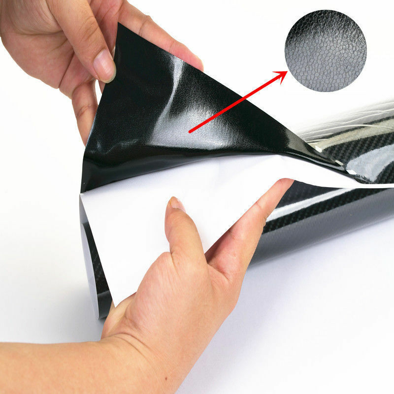 30*152cm 5D Ultra Shiny Glossy Black Carbon Fiber Vinyl Wrap Sticker Decal Film