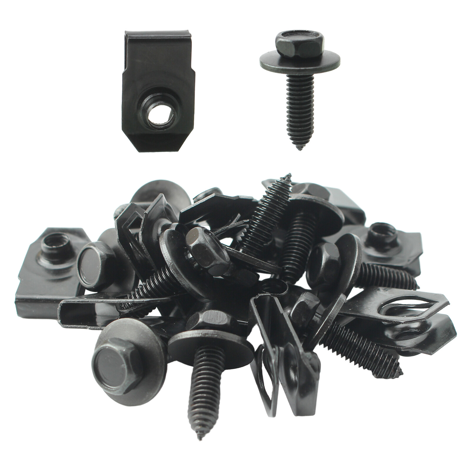 For GM Truck Body Bolts & U-nut Clips- M6-1.0 x 20mm- 10mm Hex- 20pcs (10ea)