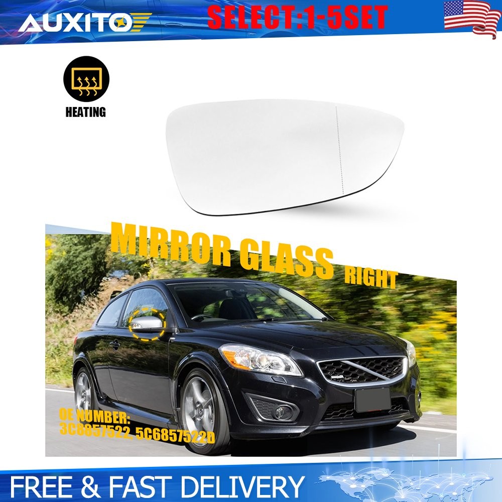 Right Passenger Side Mirror Glass Heated with Backing Plate for VW CC 09-17 1-5X