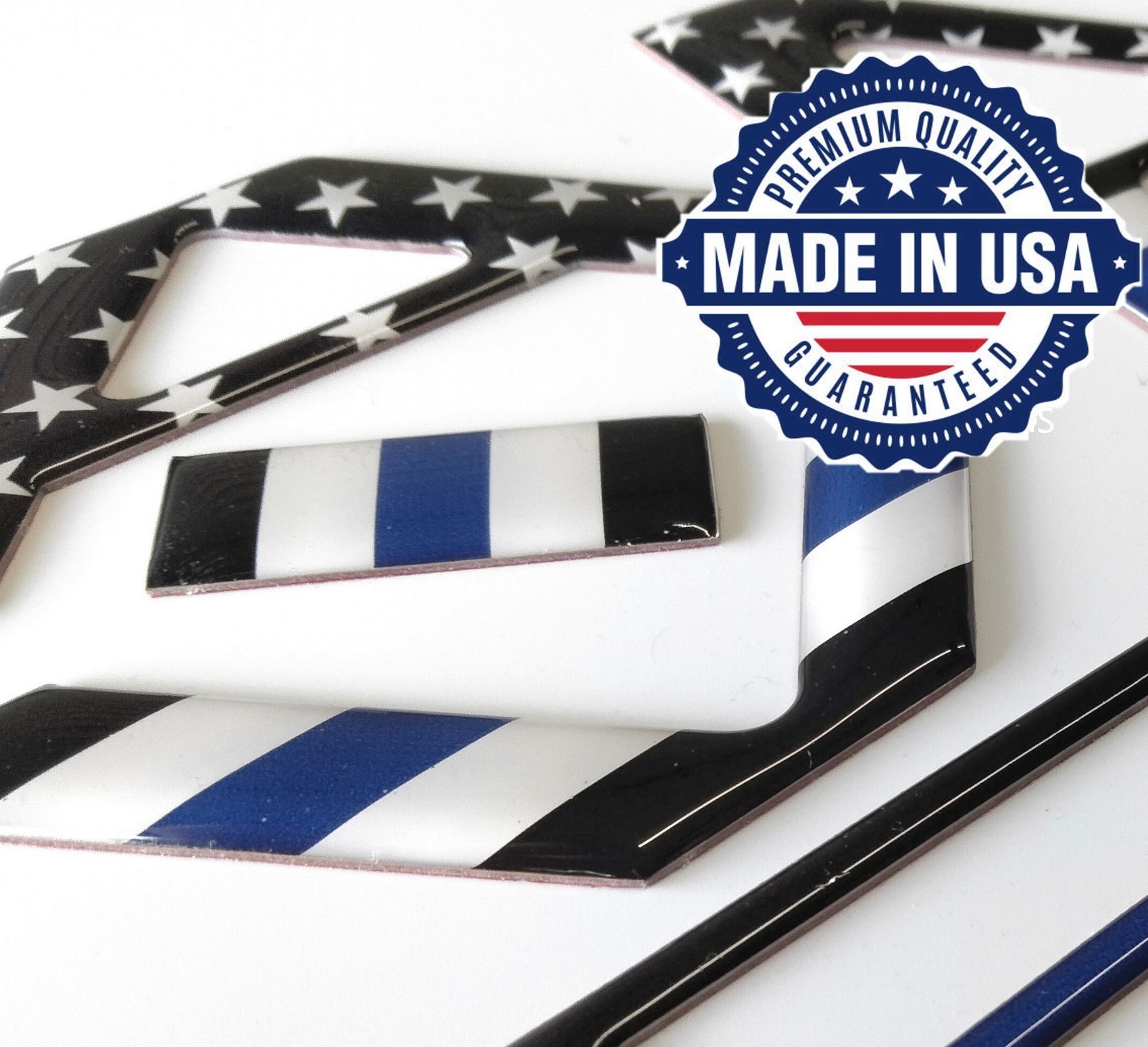 COMPATIBLE WITH 22 23 24 25 26 3D DOMED RAISED US FLAG BLUELINE TAILGATE LETTERS