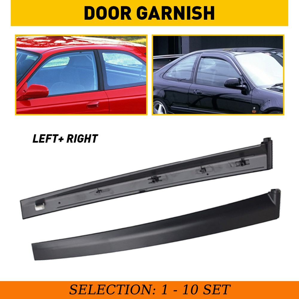 2-20X Front B Pillar Door Molding Gloss Black Left Right for Honda Civic 1992-95