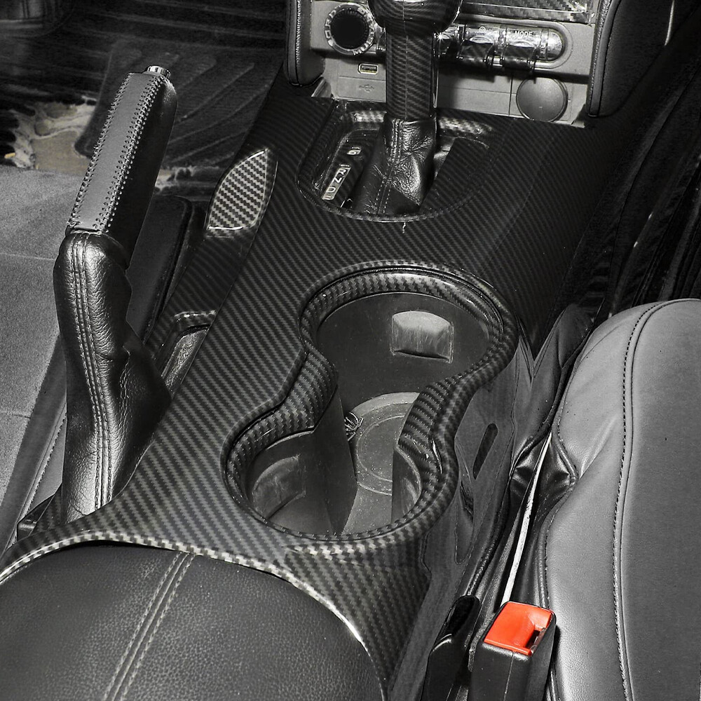 Interior Console Gear Shift Panel Trim Decor for Ford Mustang 2015+ Carbon Fiber