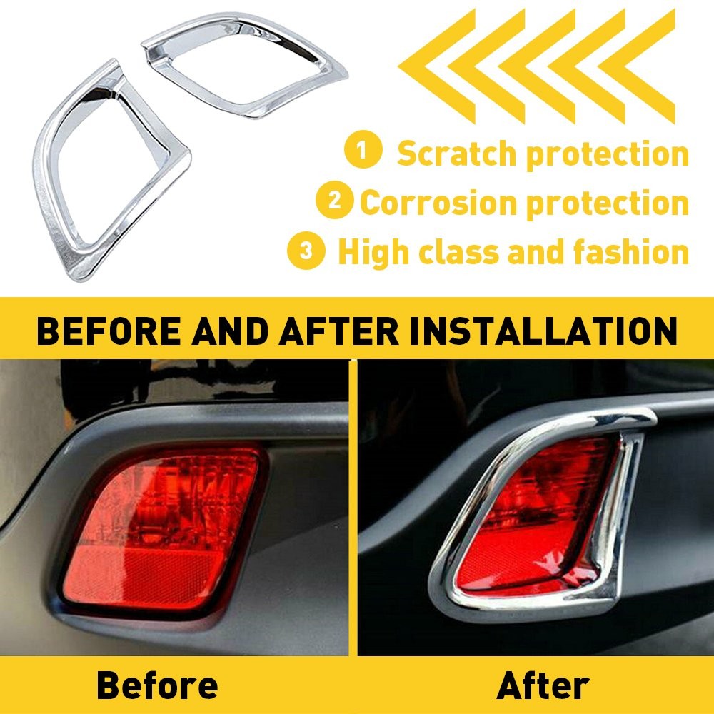 Fog Light Lamp Chrome Trim Cover Bezel LH & RH For 2014-2019 Toyota Highlander E