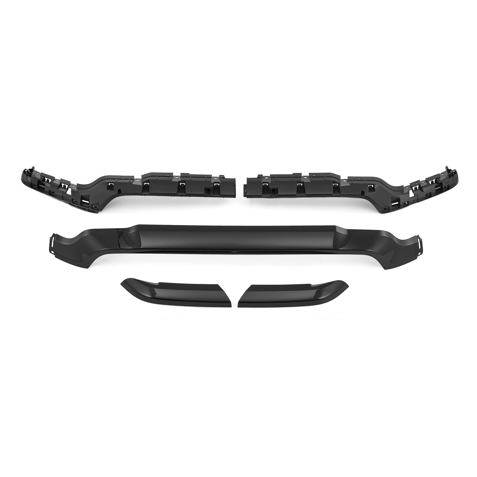 For 2019-2024 Ram 2500 3500 Front Bumper Upper Grille Gloss Black Molding Trim