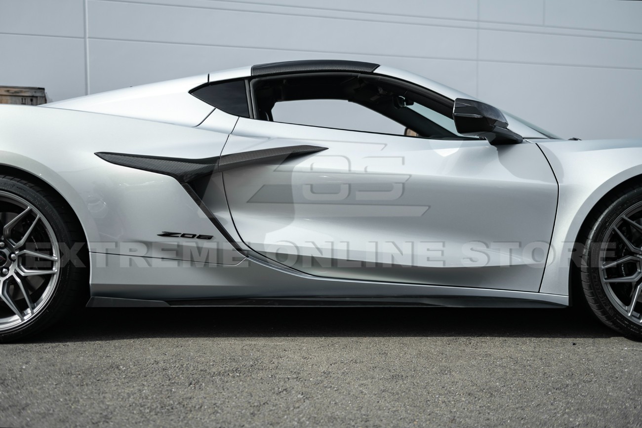 For 23-Up Corvette C8 Z06 | EOS Performance MATTE BLACK Side Skirts Extension