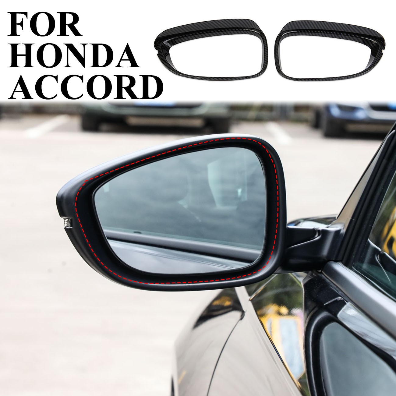 Carbon Fiber Style Side Door Mirror Visor Molding Trim Cover For Honda Accord