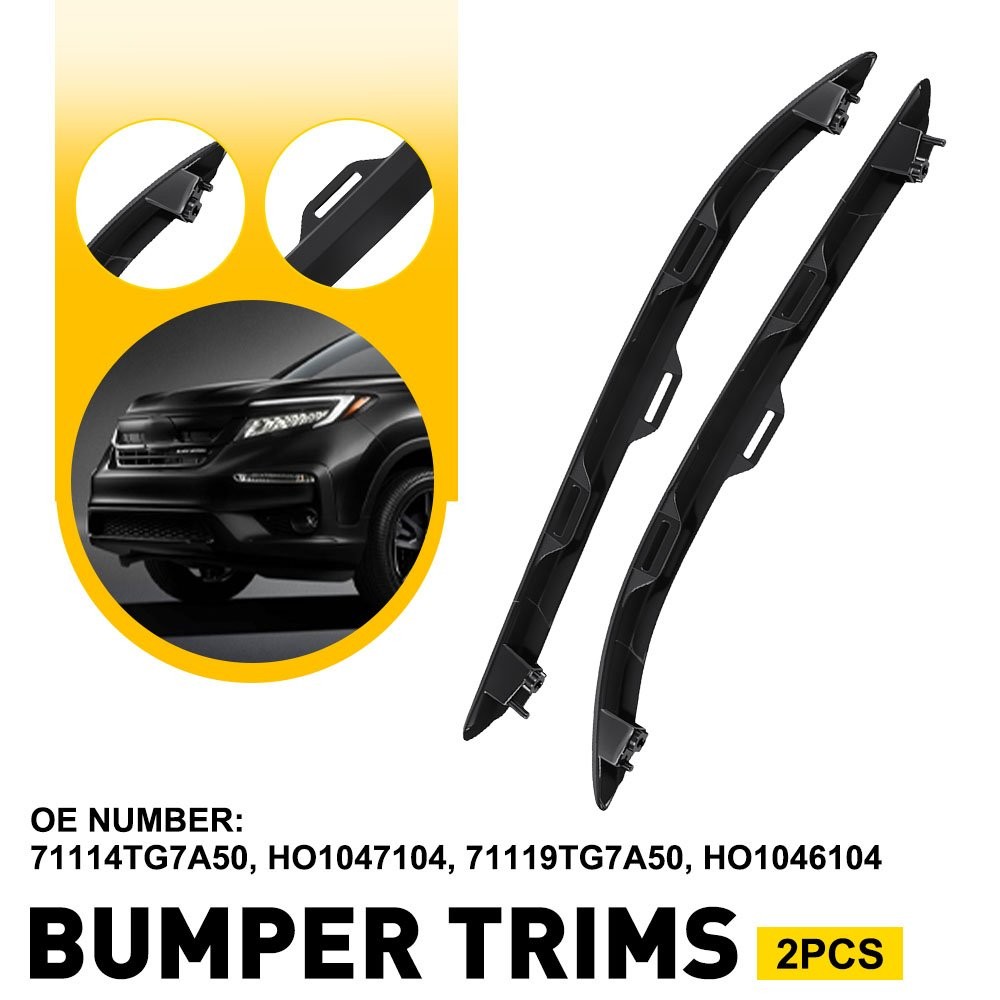 Bumper Trims For 2019-2022 Honda Pilot Front Left Right Textured Garnish Black A