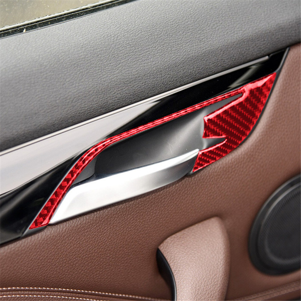 16pcs For BMW X1 F48 2016-18 Red Carbon Fiber Door Panel Interior Trim Set