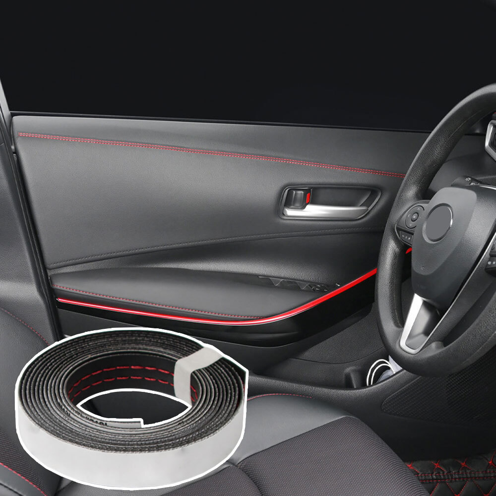 2M PU Leather Car Dashboard Decor Line Strip Sticker Molding Trim Accessories