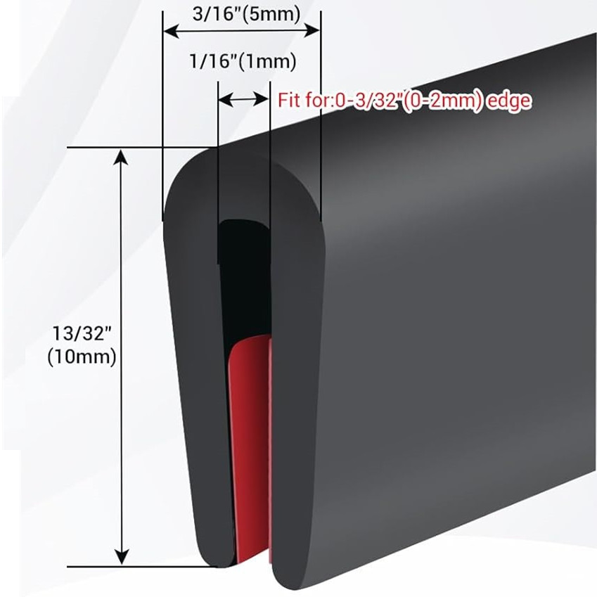 Rubber Edge Trim 1/16″ U Channel Protector Sheet Metal Car SUV Door For Chevy 3m
