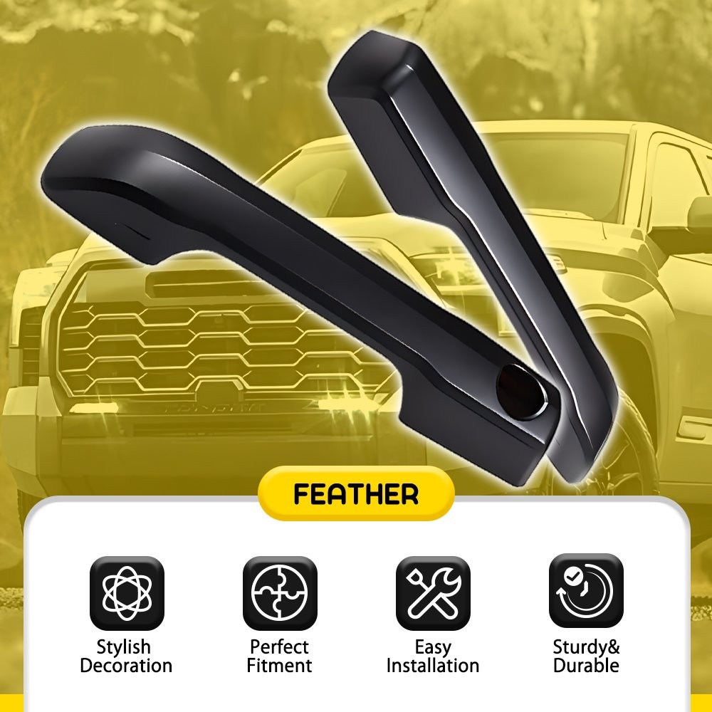 For 2022-23 2024 Toyota Tundra Left Right Outside Door Handle Covers Matte Black