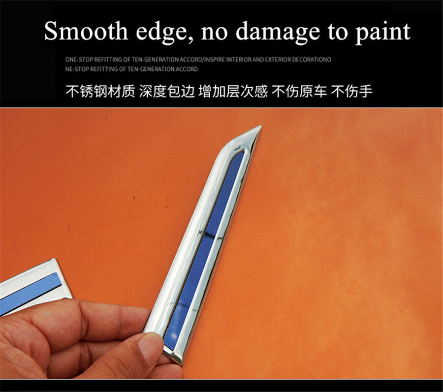 3D Chrome Strip Trim Cover Stainless Steel For Car Body Front Doors Side Fender