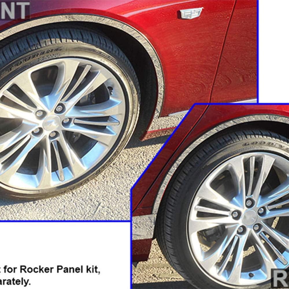 4pc Luxury FX Stainless Steel Short Fender Trim for 2016-2020 Cadillac CT6 4dr