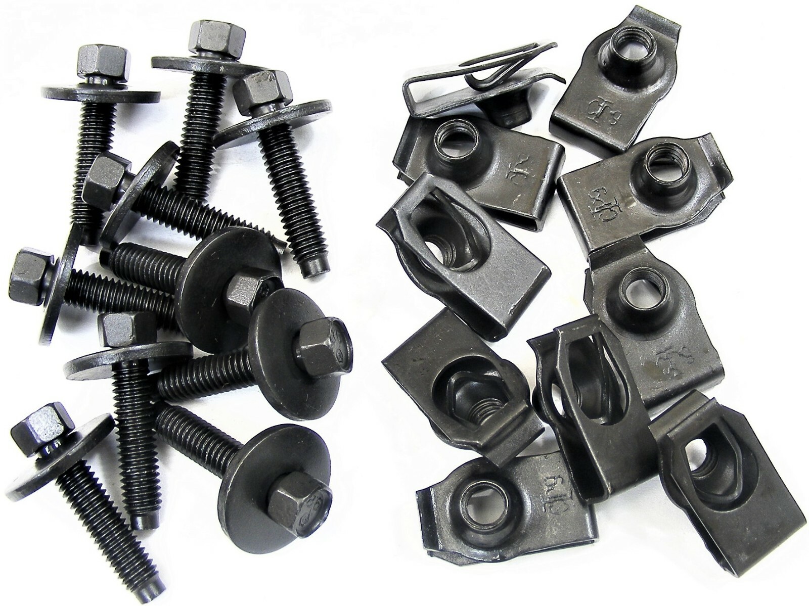 Ford Truck Body Bolts & U-nut Clips- M6-1.0 x 28mm- 8mm Hex- 20pcs (10ea)- #404