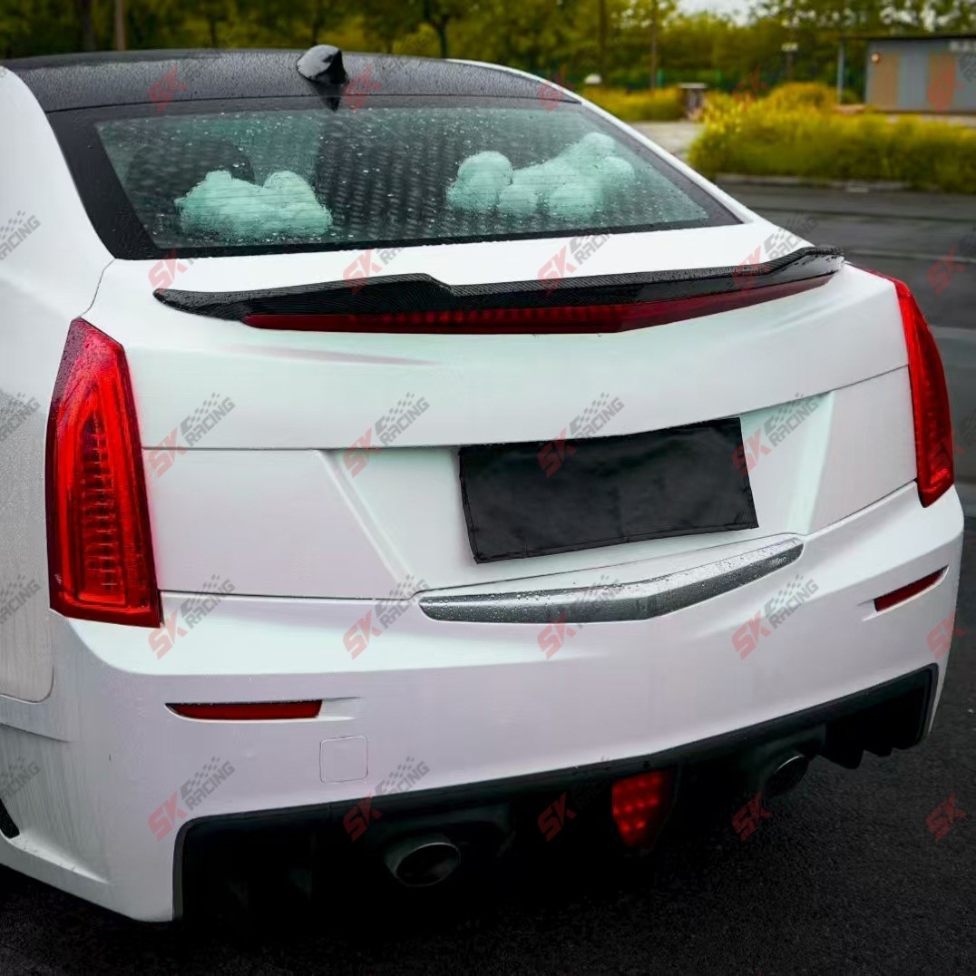 Carbon Fiber/Glossy Black Fits Cadillac ATS 13-18 4-Door Sedan Rear Spoiler Wing